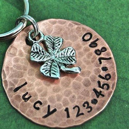 Lucky Charm And Clover Dog ID Tag