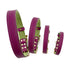 Mardi Gras Classic Leather Dog Collar Amethyst/Basil