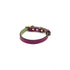 Mardi Gras Classic Leather Dog Collar Amethyst/Basil