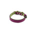 Mardi Gras Classic Leather Dog Collar Amethyst/Basil