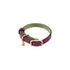 Mardi Gras Classic Leather Dog Collar Amethyst/Basil