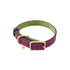 Mardi Gras Classic Leather Dog Collar Amethyst/Basil