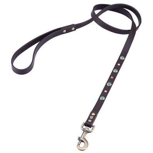 Mini Boho Brown Leather Dog Leash