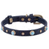 Mini Boho Pearl Blue Leather Dog Collar