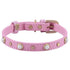 Mini Boho Pearl Pink Leather Dog Collar