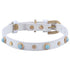 Mini Boho White/Turquoise Leather Dog Collar