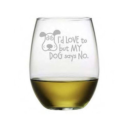 My Dog Says No Stemless Wine Glasses, Set Of 4