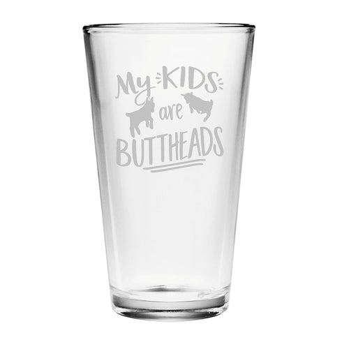 My Kids Are Buttheads Pint Glasses, Set Of 4