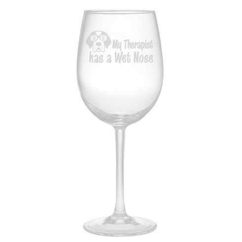My Therapist Has A Wet Nose Wine Glasses, Set Of 4