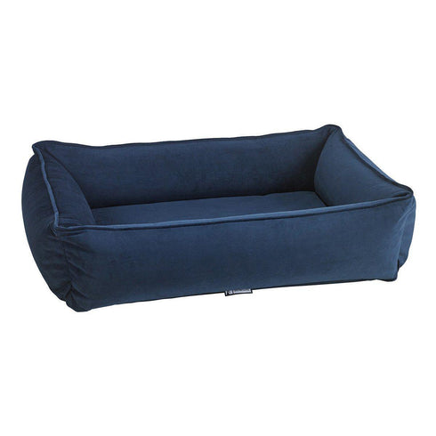 Navy Microvelvet Urban Lounger Dog Bed