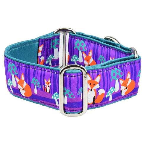 Nocturnal Fox And Mushroom Dog Collar