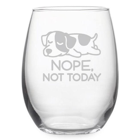 Nope, Not Today Stemless Wine Glasses, Set Of 4