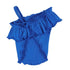 One Shoulder Dog Top Blue