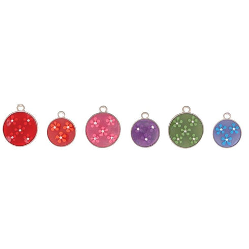 Opaque Crystal Flowers Dog ID Tag