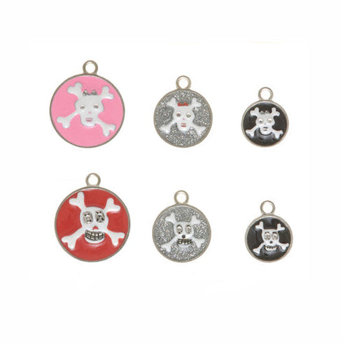 Opaque Enamel Skull Dog ID Tag