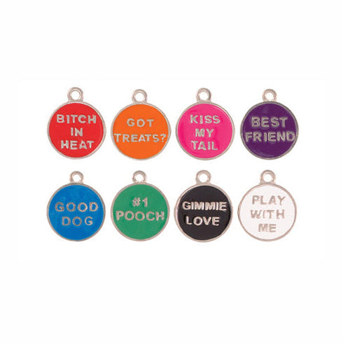 Opaque Enamel Words Dog ID Tag