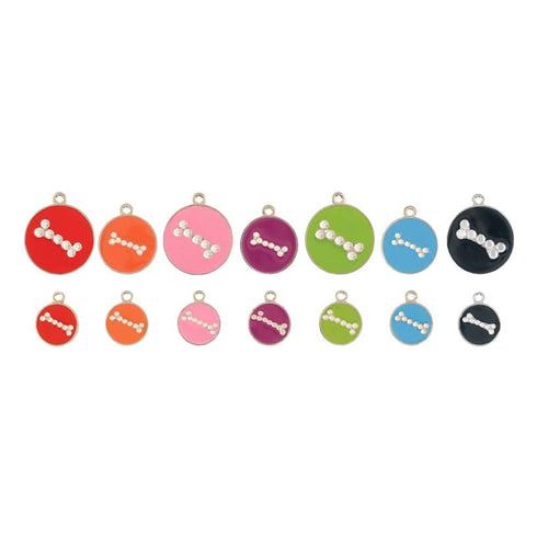 Opaque Pastel Crystal Bone Dog ID Tag
