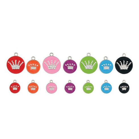 Opaque Pastel Crystal Crown Dog ID Tag