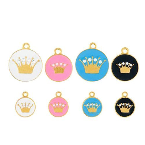 Opaque Pastel Gold Crown Dog ID Tag