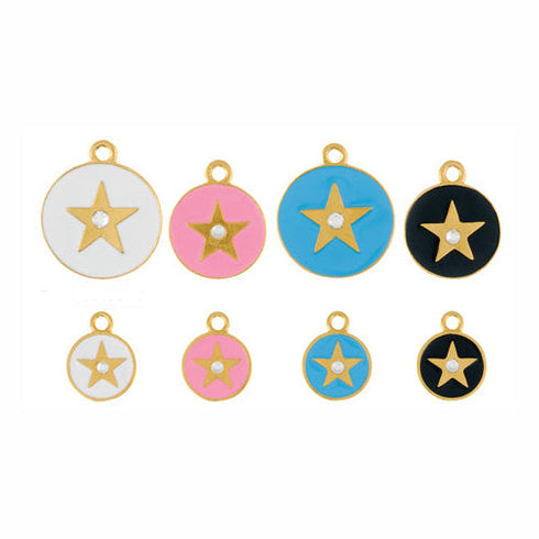 Opaque Pastel Gold Star Dog ID Tag