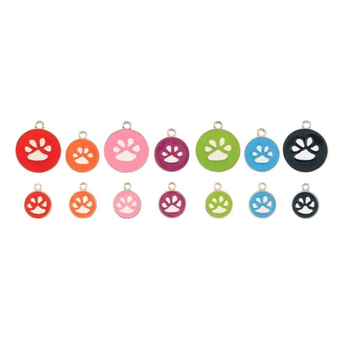 Opaque Pastel Paw Dog ID Tag