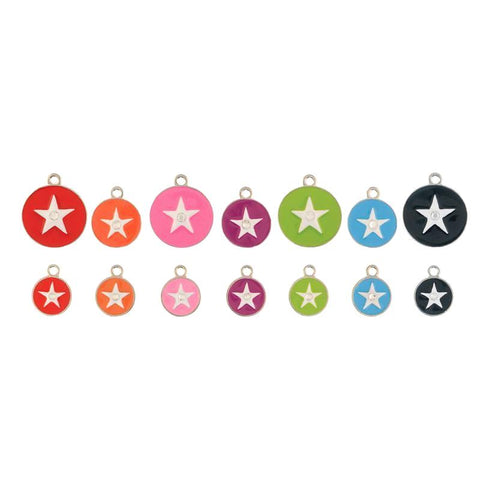 Opaque Pastel Star Dog ID Tag