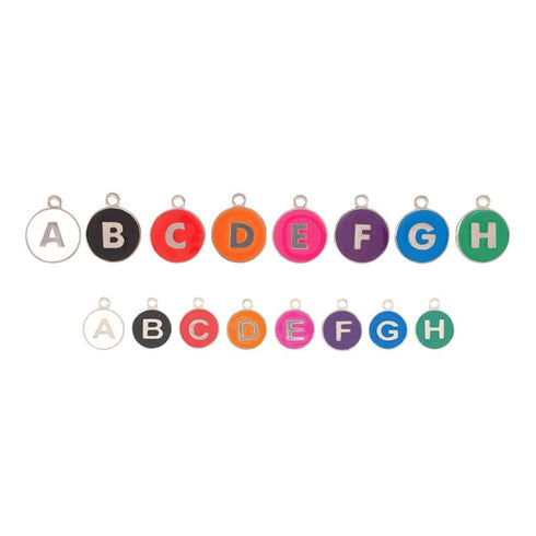 Opaque Silver Alphabet Dog ID Tag