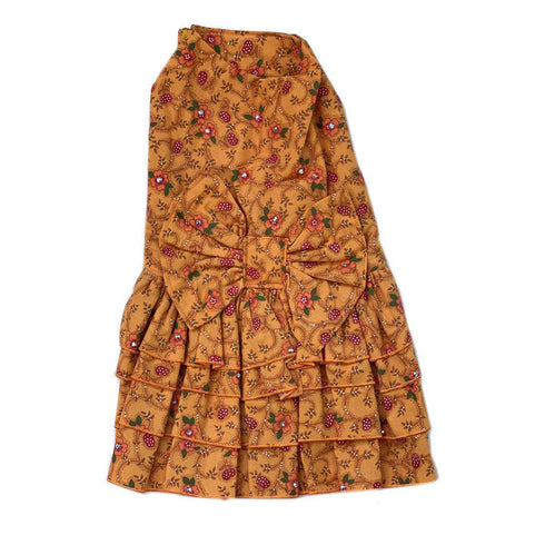 Orange Floral Dog Dress 14"