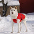 Original Fleece Dog Coat Red With Pawprint 8"