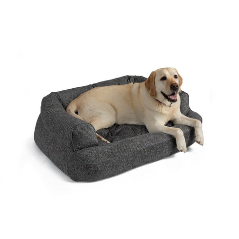 Overstuffed Luxury Dog Sofa Bed Merlin Pewter