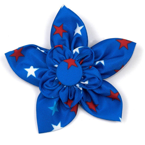 Patriotic Stars Dog Collar Flower