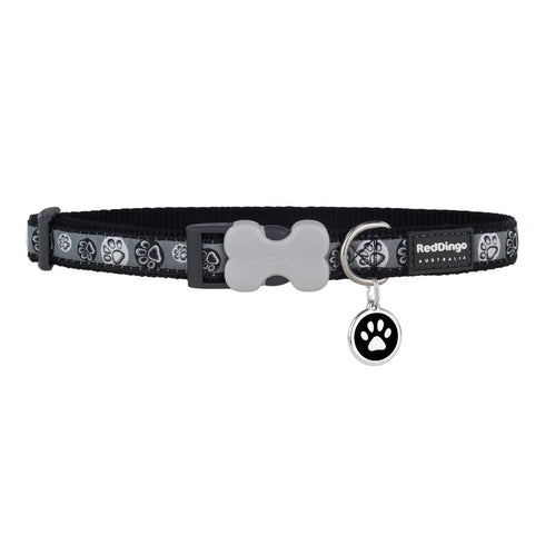 Paw Impressions Black Dog Collar/Tag Set