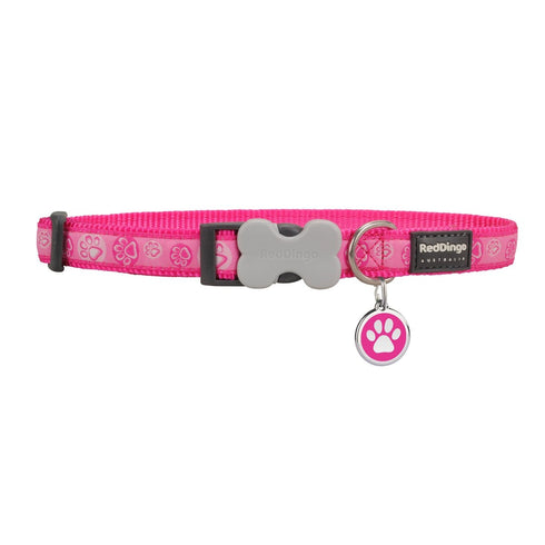 Paw Impressions Hot Pink Dog Collar/Tag Set