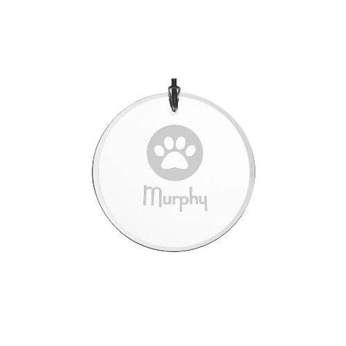 Pawprint And Name Dog Christmas Ornament