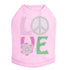 Peace And Love Rhinestone Dog Tank