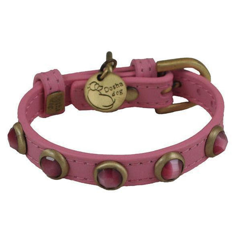 Pebbies Dark Pink Cat Eye Dog Collar