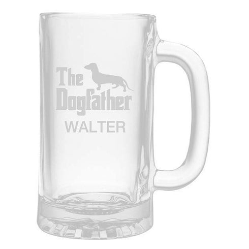 Personalized Dogfather Beer Mugs, Set Of 4