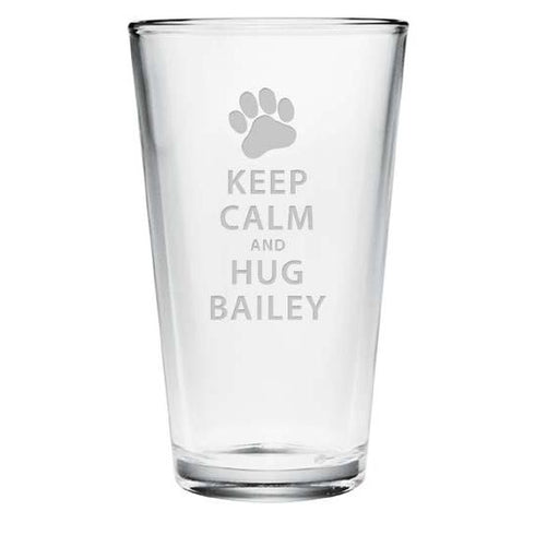 Personalized Keep Calm Pint Glasses, Set Of 4