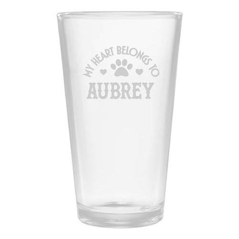 Personalized My Heart Belongs Pint Glasses, Set Of 4