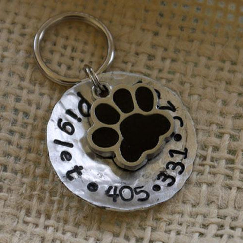 Piglet Paw Domed Dog ID Tag