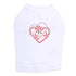 Pink And Red Flower Heart Rhinestone Dog Tank