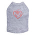Pink And Red Flower Heart Rhinestone Dog Tank