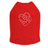 Pink And Red Flower Heart Rhinestone Dog Tank