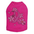 Pink Ribbon With Flowers Rhinestone Dog Tank