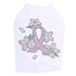 Pink Ribbon With Flowers Rhinestone Dog Tank