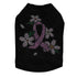 Pink Ribbon With Flowers Rhinestone Dog Tank
