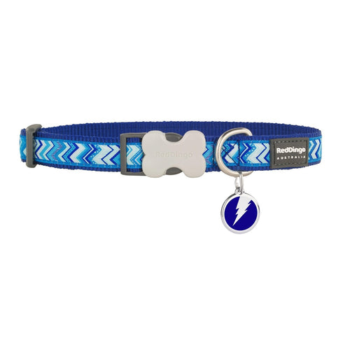 Pizzazz Dark Blue Dog Collar/Dark Blue Tag Set