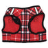 Plaid Sidekick Dog Harness Red