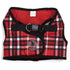 Plaid Sidekick Dog Harness Red