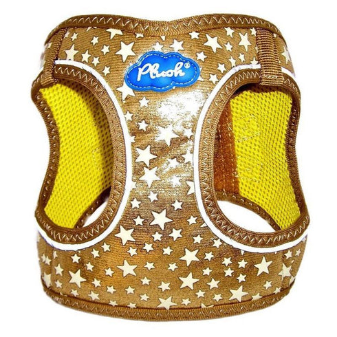Plush Step In Glitter Glow In The Dark Dog Harness Gold XS